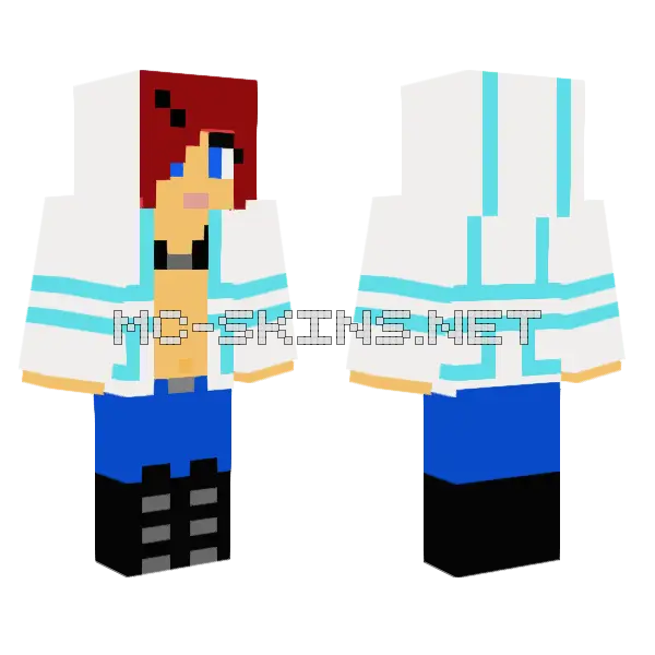 Orespawn Mod Girlfriend Minecraft skin, front and back