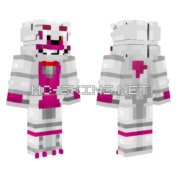Original Funtime Foxy Minecraft skin, front and back