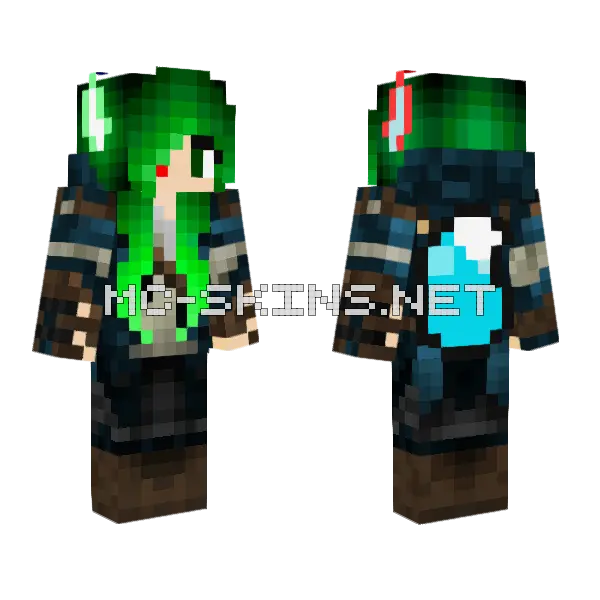 Original Green Minecraft skin, front and back