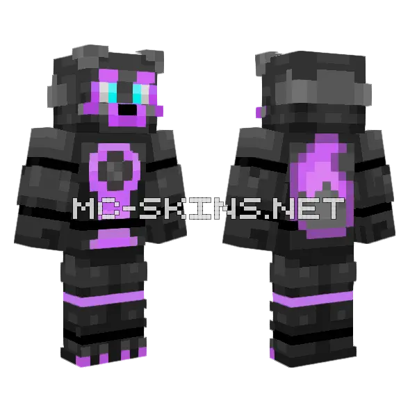 Original Shadow Fox Minecraft skin, front and back