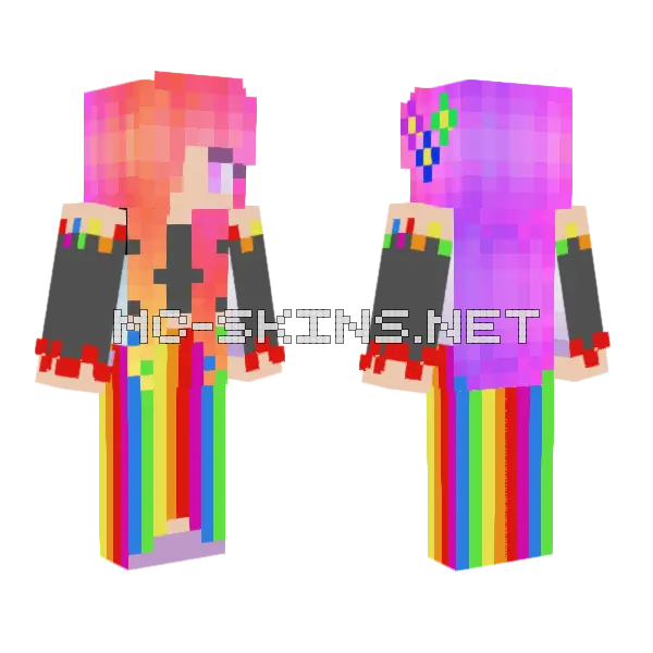 Oshen Goddess Of Color Minecraft skin, front and back