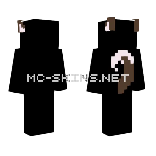 Otter Ears And Tail Minecraft skin, front and back