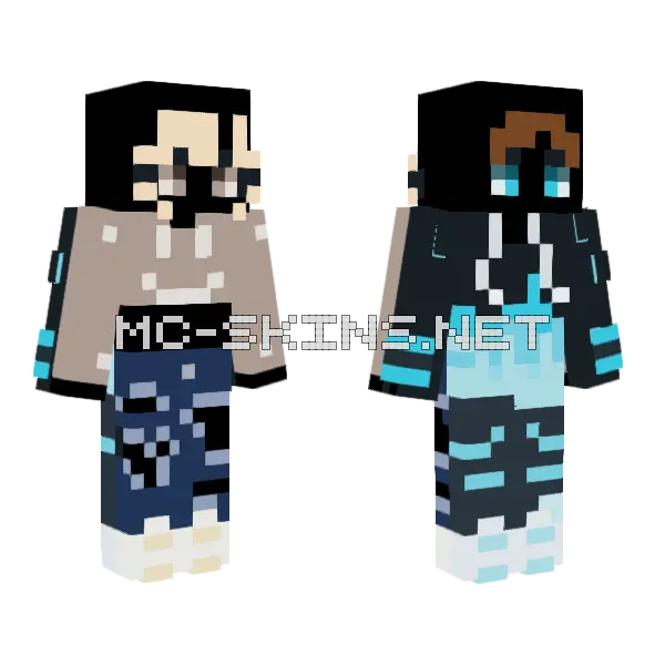 Outdated Raffle Minecraft skin, front and back