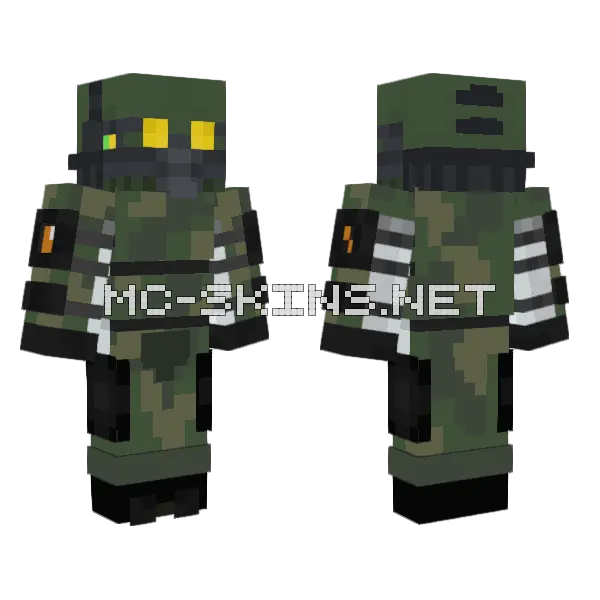 Outlands Unit Overwatch Minecraft skin, front and back
