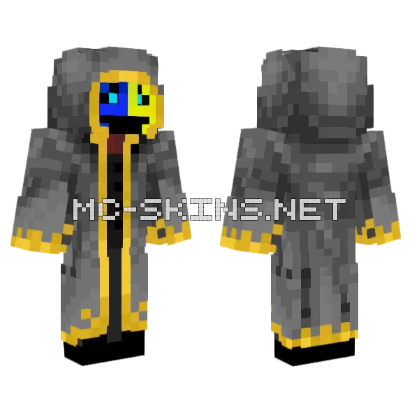 Ovalapha3 Grey Hooded Figure Minecraft skin, front and back