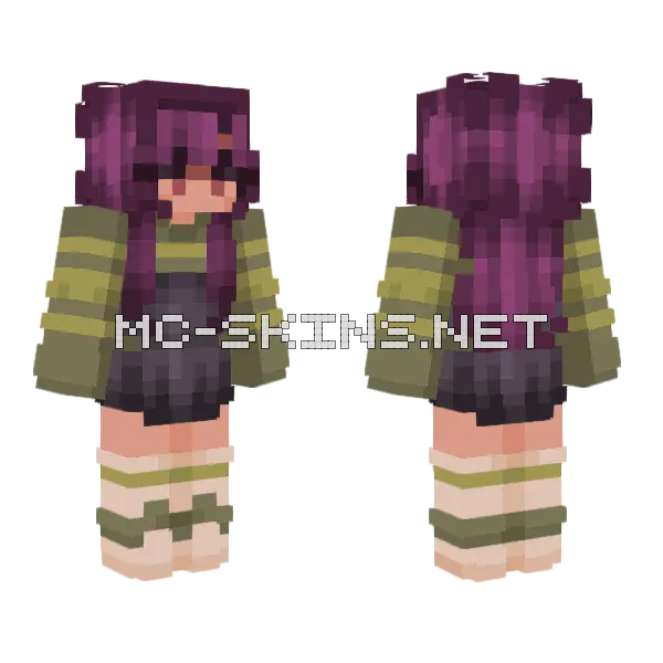 Overgrown RCE Minecraft skin, front and back