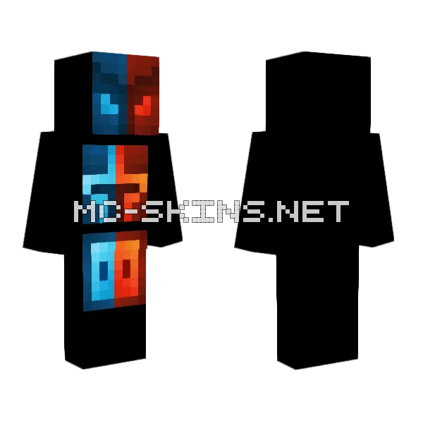 Overheated Heads Minecraft skin, front and back
