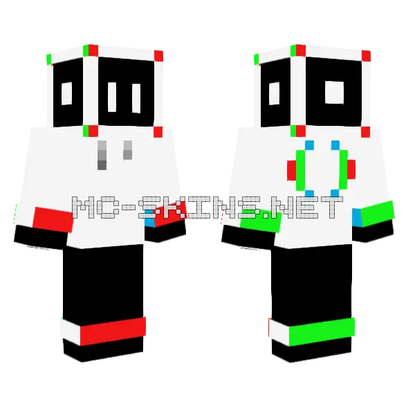 Overloader Minecraft skin, front and back