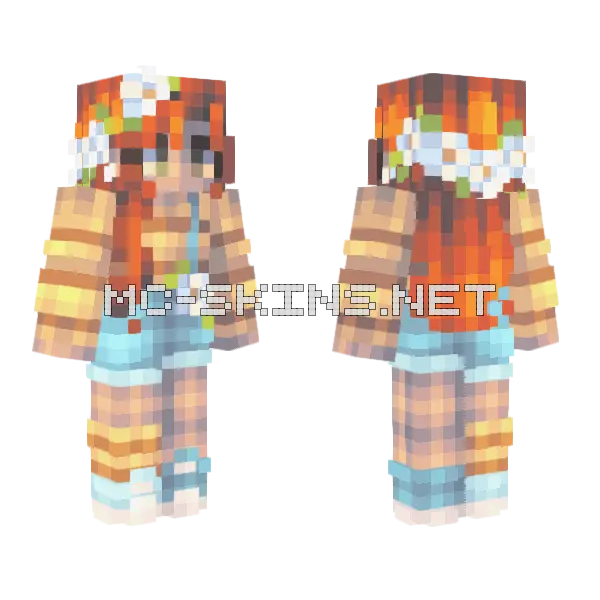 Oxeye Daisy Minecraft skin, front and back
