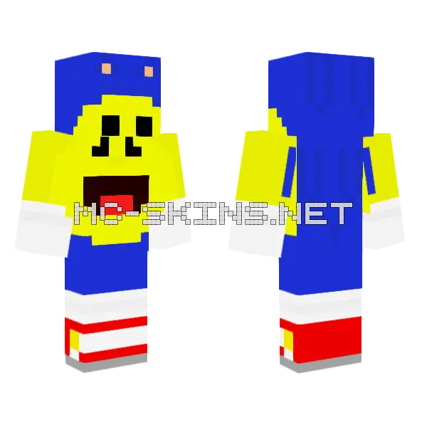 Pac-Man Sonic Costume Minecraft skin, front and back