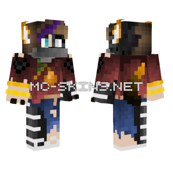 Paige As A Wither Fox Minecraft skin, front and back