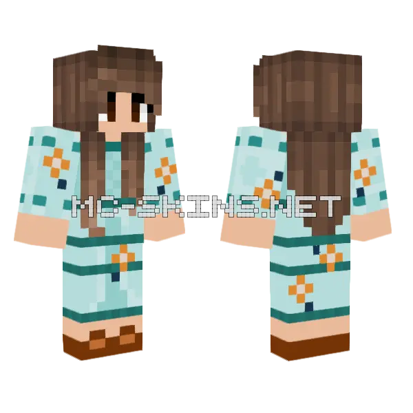 Paige Spring Dress Minecraft skin, front and back