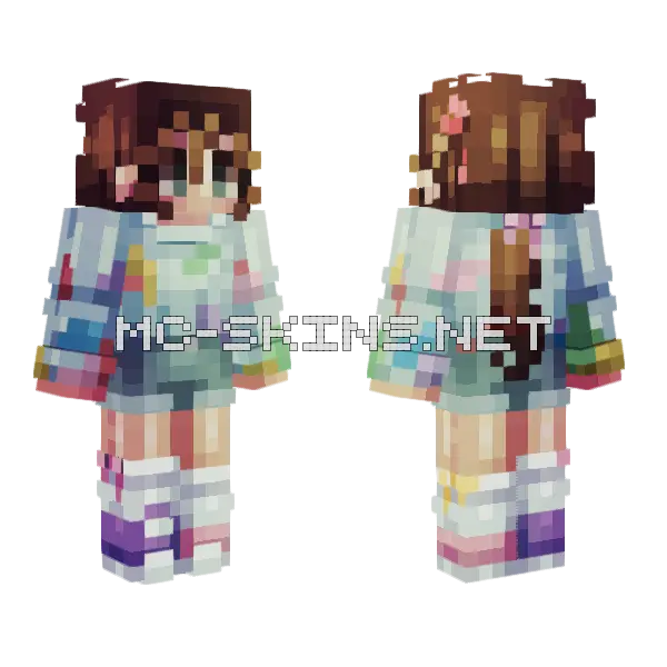 Paint Splatter Persona Minecraft skin, front and back