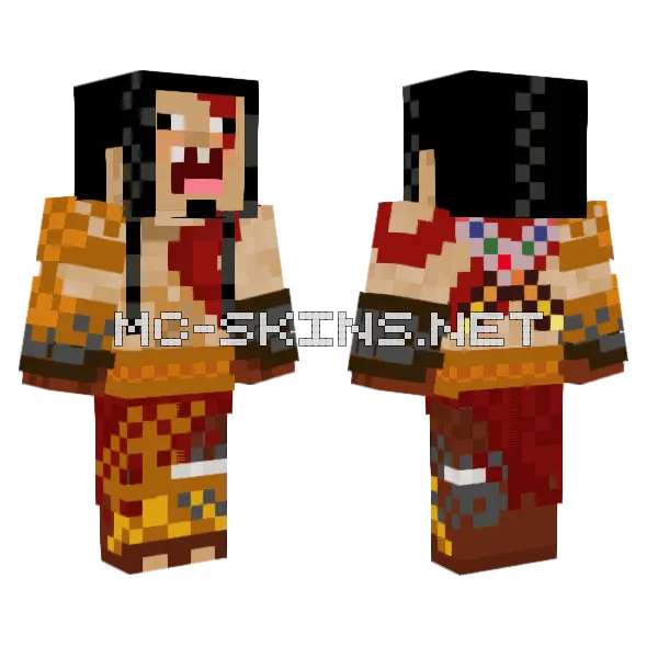 Paisana Kratos Minecraft skin, front and back