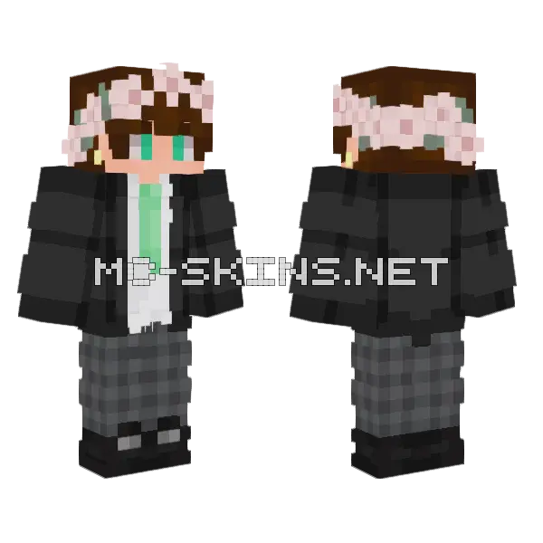 Paitan Flower Crown Minecraft skin, front and back