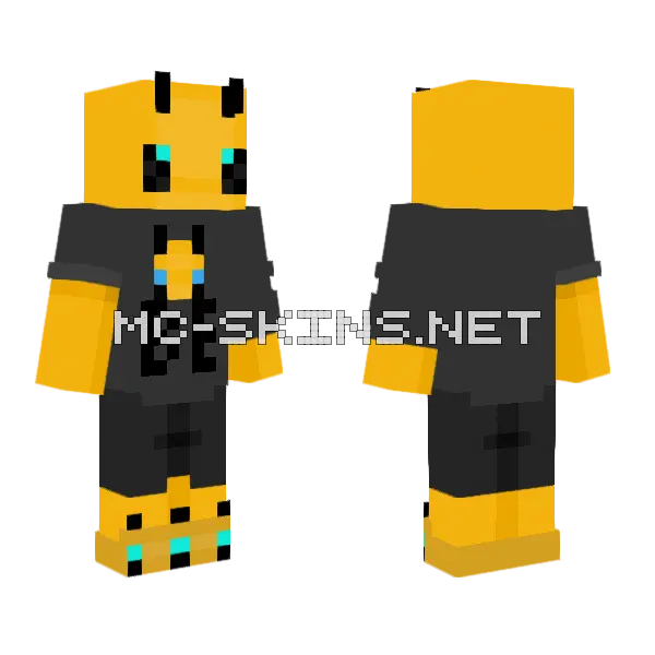 Pajama Bee Rework Minecraft skin, front and back