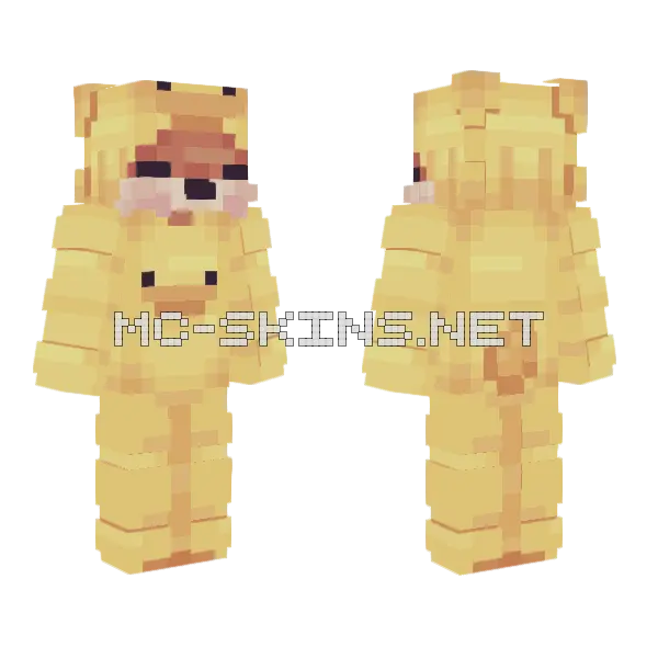 Pajamas Fox Custom Minecraft skin, front and back