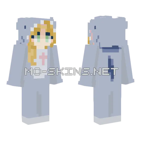 Pale Blue Nurse Outfit, front and back