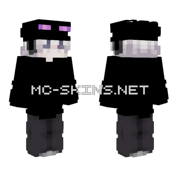 Pale Enderman Child, front and back