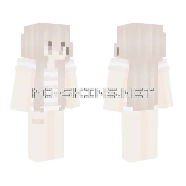 Pale Gray Hoodie Girl, front and back
