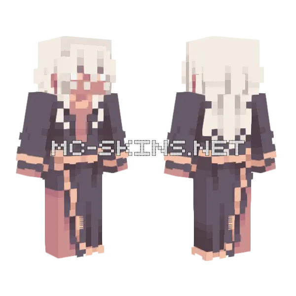 Pale Oak Elf Minecraft skin, front and back