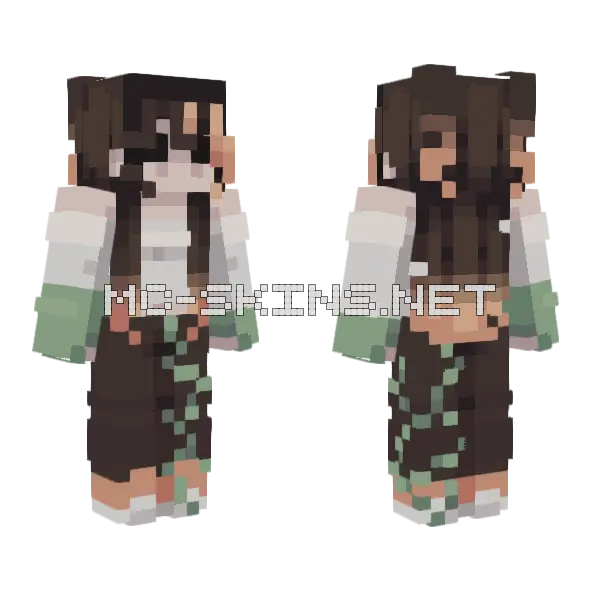 Pale Oak Garden Minecraft skin, front and back