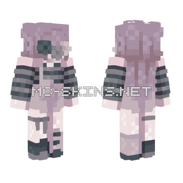 Pale Pink Hoodie Minecraft skin, front and back