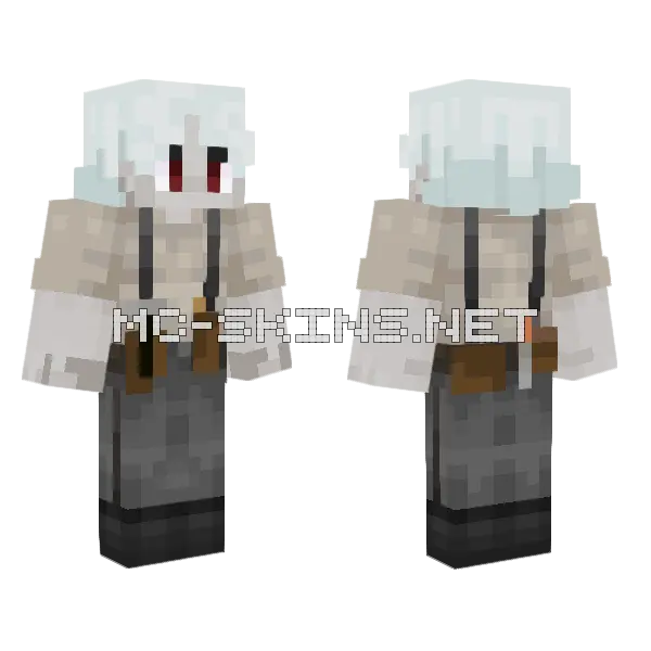 Pale Worker Minecraft skin, front and back