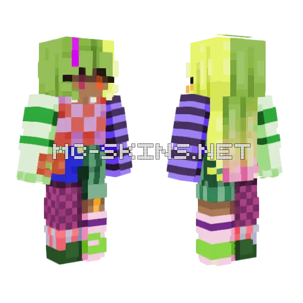 Palette Paint Blobs Minecraft skin, front and back