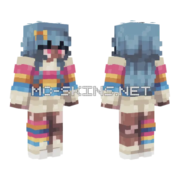 Pan Pride Outfit Minecraft skin, front and back