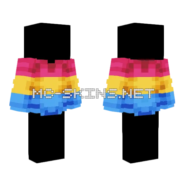 Pan Pride Outfit Minecraft skin, front and back