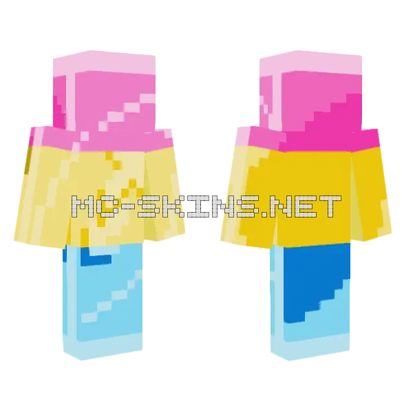Pan Pride Uno Reverse Card Minecraft skin, front and back