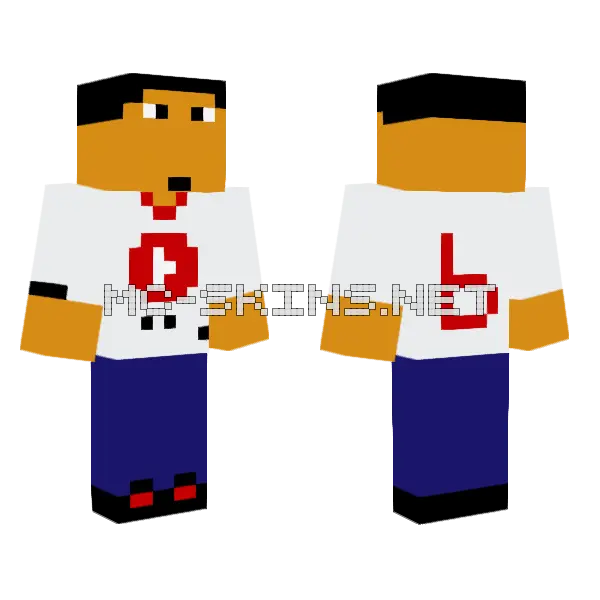 Panaslapd White Edition Minecraft skin, front and back