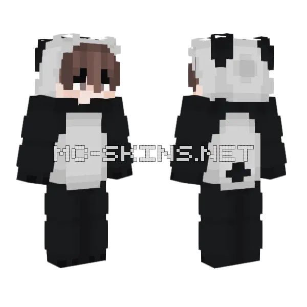 Panda Boy Minecraft skin, front and back