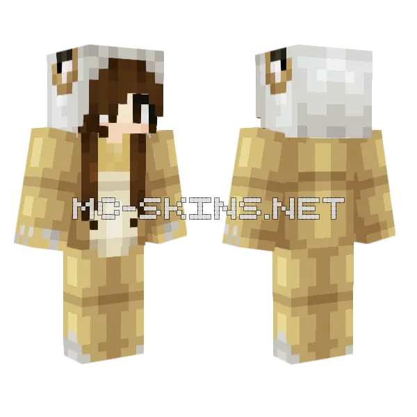 Panda Cubone Minecraft skin, front and back