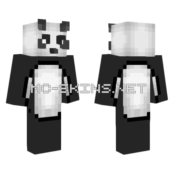Panda From Midnight Minecraft skin, front and back