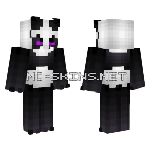 Panda Jujutsu Kaisen Minecraft skin, front and back