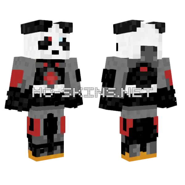 Panda Nox Minecraft skin, front and back