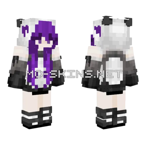 Panda Top Hat Minecraft skin, front and back