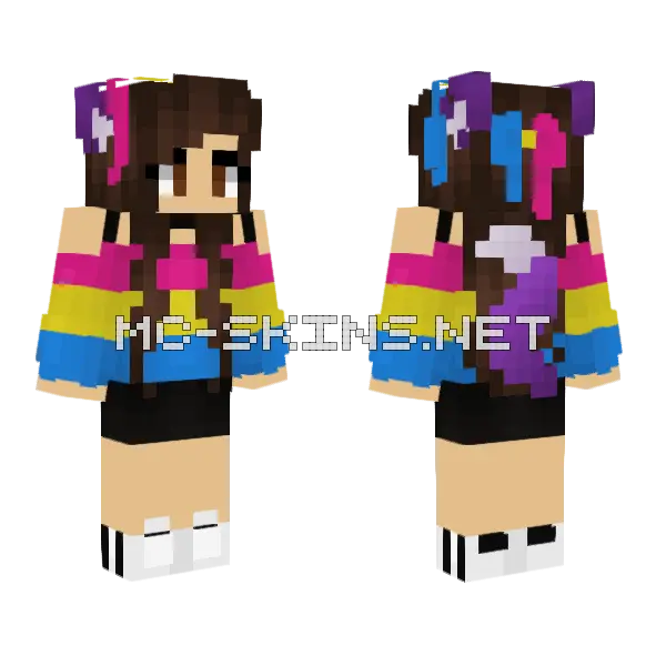 Pansexual Pride Skin Minecraft skin, front and back