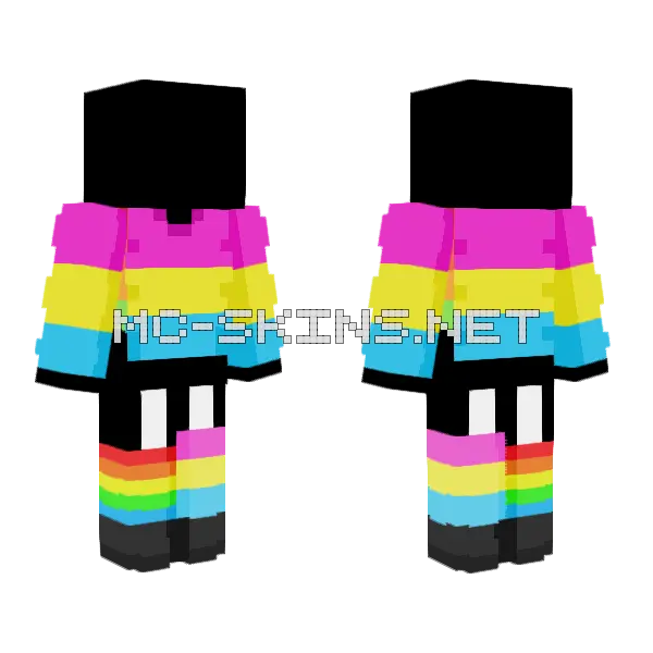 Pansexual Pride Skin Minecraft skin, front and back