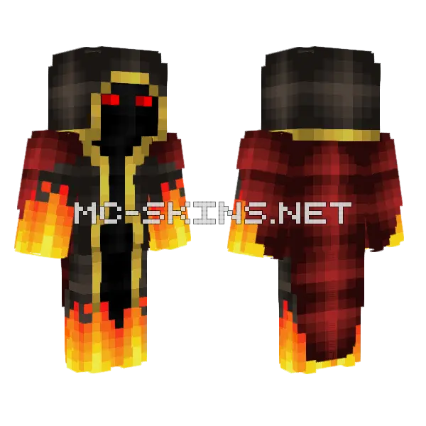 Papaplatte Fire Skin Minecraft skin, front and back