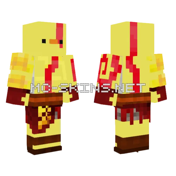 Papera Kratos Minecraft skin, front and back