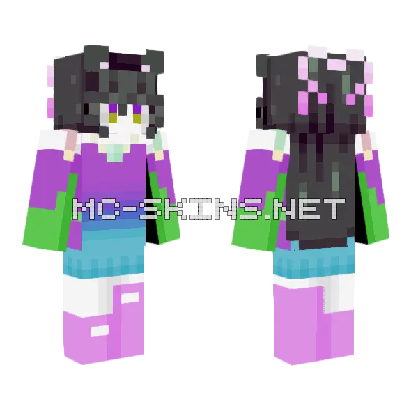Paradox In Spacetime Minecraft skin, front and back