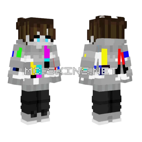 Parallel Smilez Minecraft skin, front and back
