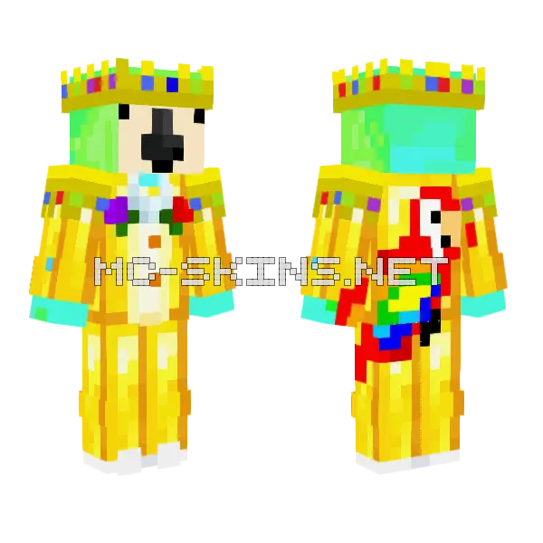 Parrot King Skin Minecraft skin, front and back