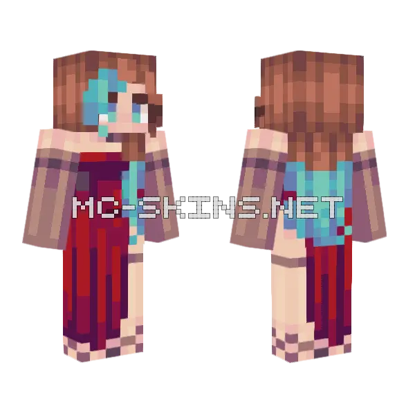 Party Time Jess OC V7 Minecraft skin, front and back
