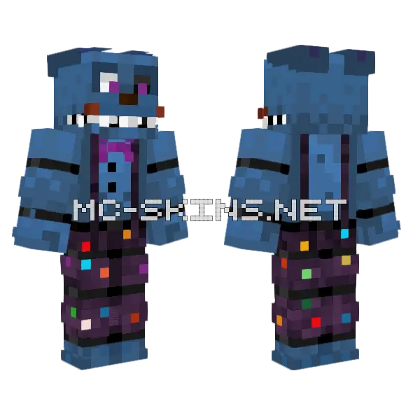 Partytime Bonnie V3 Minecraft skin, front and back