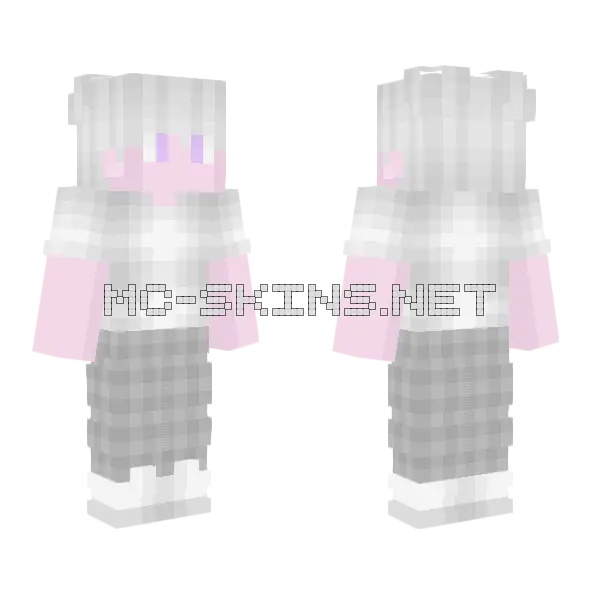 Pastel Boy White Outfit Minecraft skin, front and back