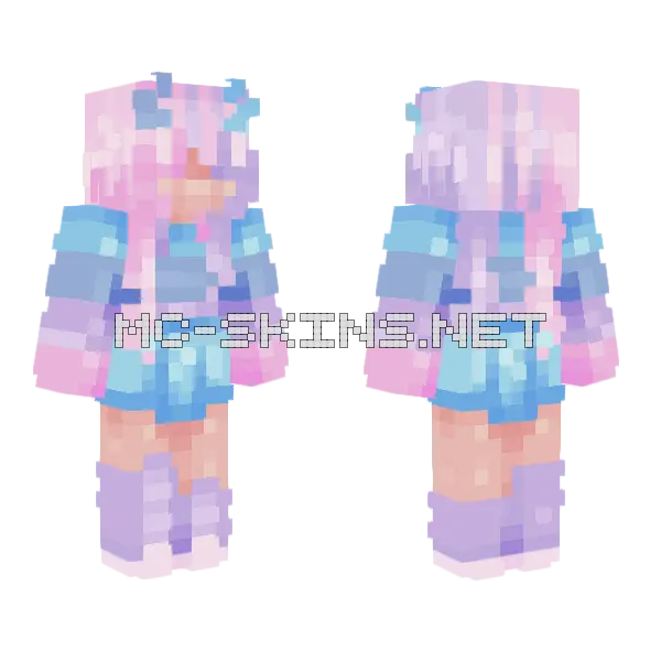 Pastel Dream Girl Minecraft skin, front and back